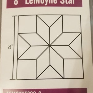 English Paper Piecing Lemoyne Star Papers in pack from Paper Pieces to complete two 8 inch blocks