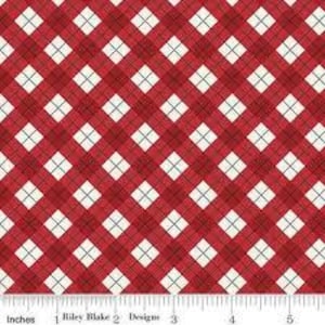 Woodsman Bias Plaid in Red by Lori Whitlock for Riley Blake Designs. Continuous Cuts of Quilter&#39;s Cotton fabric.