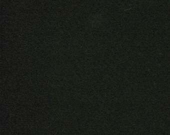 Tissu noir uni 100 % laine de 54 pouces de large pour appliques en laine, crochets de tapis, vêtements, etc.