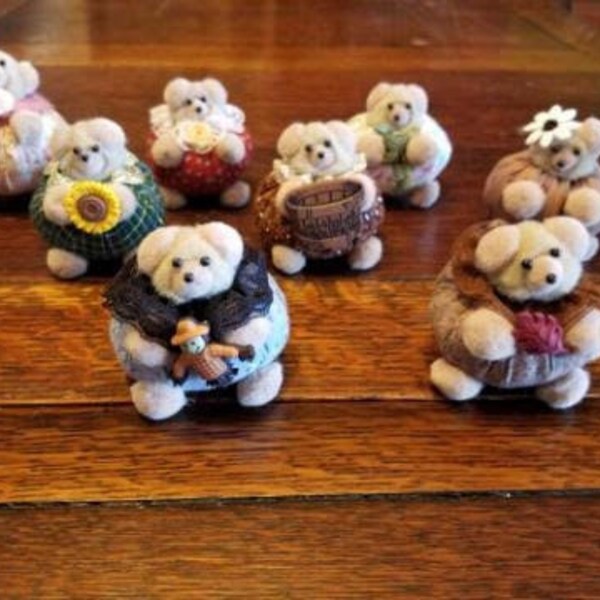 Butterball Bears Fall Thanksgiving Decor, Darling Chubby Little Bears with Fall Themes