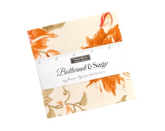 Butternut and Sage by Fig Tree & Co for Moda Fabrics. Quilter's Cotton Charm Pack of 42 5 inch squares