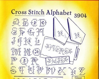 Cross Stitch Alphabet Aunt Martha's #3904 Vintage Embroidery Hot Iron Transfer Pattern