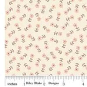 Blush &#39;n Butterscotch Ditsy Floral in Cream by Simple Simon & Company for Riley Blake Designs. Continuous Cuts of Quilter&#39;s Cotton fabric
