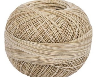 Latte Foam Lizbeth 168 size 20 100% Egyptian Cotton Variegated Tatting Thread