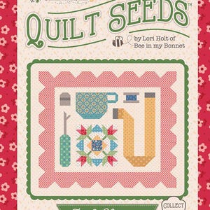 Tea & Notions Mercantile Quilt Seeds pattern by Lori Holt for Riley Blake Designs.  Directions for 1 block in a &quot;seed pack&quot; envelope.