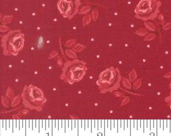 Roses Are Red Floral in Scarlet from Je T'aime by Stacy Iest Hsu for Moda Fabrics.  Continuous cuts of quilter's cotton fabric.
