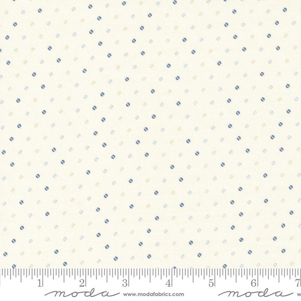 Berry Dots in Cream from Blueberry Delight by Bunny Hill Designs for Moda continuous cuts of Quilter's Cotton Fabric