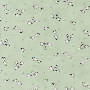 Willows Farm Sheep In The Pasture in Willow by Deb Strain for Moda continuous cuts of Quilter&#39;s Cotton Fabric