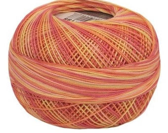 Coral Splash Lizbeth 188 Size 20 100% Egyptian Cotton Variegated Tatting Thread