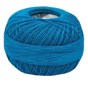 May include: A ball of bright blue yarn.
