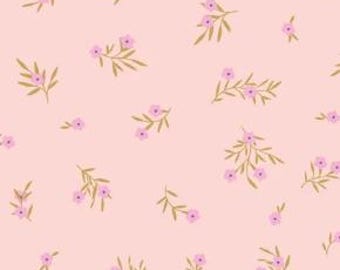 Meadow Sprigs in Rose from Primrose & Parsley by Poppie Cotton continuous cuts of Quilter's Cotton. Spools 'n Stitches Shop Hop Fall 2026