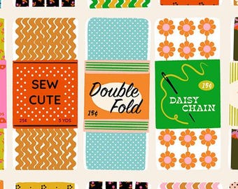Sew Cute Novelty Ephemera Vintage Trims from 1-800-NOTIONS Ruby Star Society by Moda continuous cuts of Quilter's Cotton Fabric