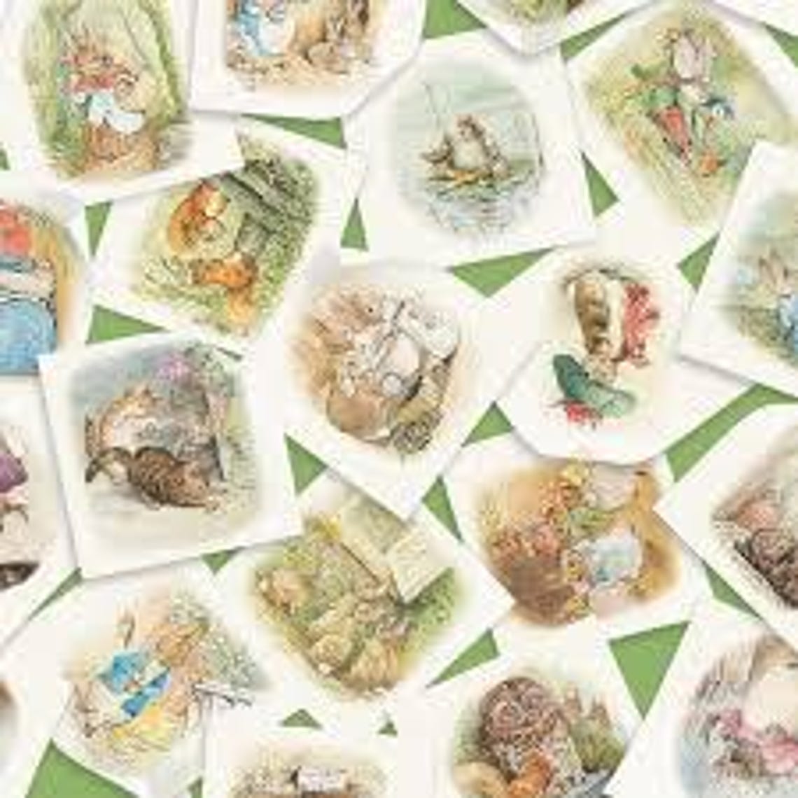 Peter Rabbit Original Tail The Tail of Peter Rabbit Main Print in Green for Riley Blake Designs ...
