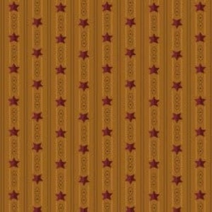 Right As Rain Ticking Star Stripe in Gold by Henry Glass continuous cuts of Quilter&#39;s Cotton Fabric