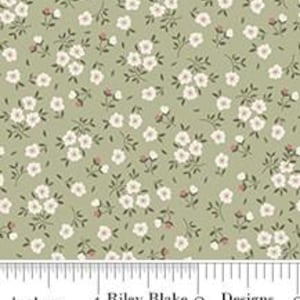 Anne of Green Gables Ditsy in Sage by Riley Blake Designs. Continuous Cuts of Quilter&#39;s Cotton fabric Official Licensed product