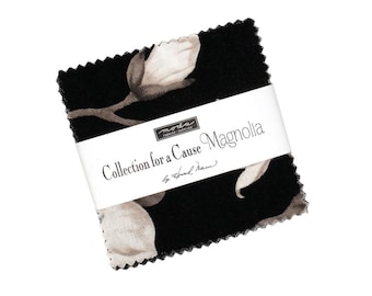 Collections For A Cause Magnolia by Howard Marcus for Moda Fabrics. Quilter's Cotton Mini Charm Pack of 42 2.5 x 2.5 inch squares