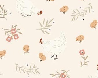 Nesting in Beige from Primrose & Parsley by Poppie Cotton continuous cuts of Quilter's Cotton. Spools 'n Stitches Shop Hop Fall 2026