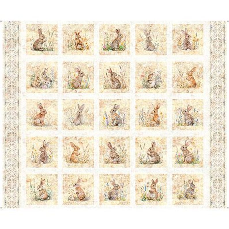 Bunny Picture Patches in Cream From the Hunny Bunny Collection by QT ...
