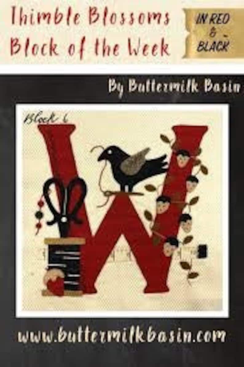 Thimble Blossom Wool & Cotton Block of the Month Quilt Etsy