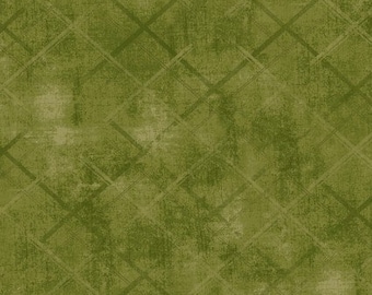 One Sister Basics Distressed Plaid in Light Green by Henry Glass continuous cuts of Quilter's Cotton Fabric