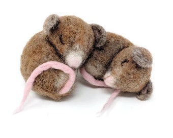 Sleepy Mice Needle Felting Kit by the Crafty Kit Company