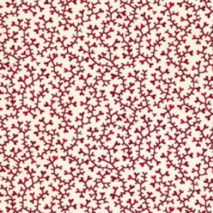 Tiny Coral from the Memories in Redwork Collection by Stacy West for Henry Glass continuous cuts of Quilter&#39;s Cotton Fabric
