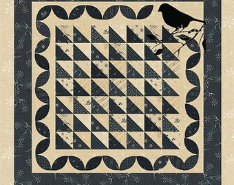 Blackbird's Nest Pattern by Lynne Hagmeier of Kansas Troubles Quilters, 17 x 17 inch quilt