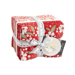 Love Blooms by Lella Boutique for Moda. Quilter&#39;s Cotton Fat Quarter Bundle. 28 Fat Quarters of 18 inch x 21 inch rectangles