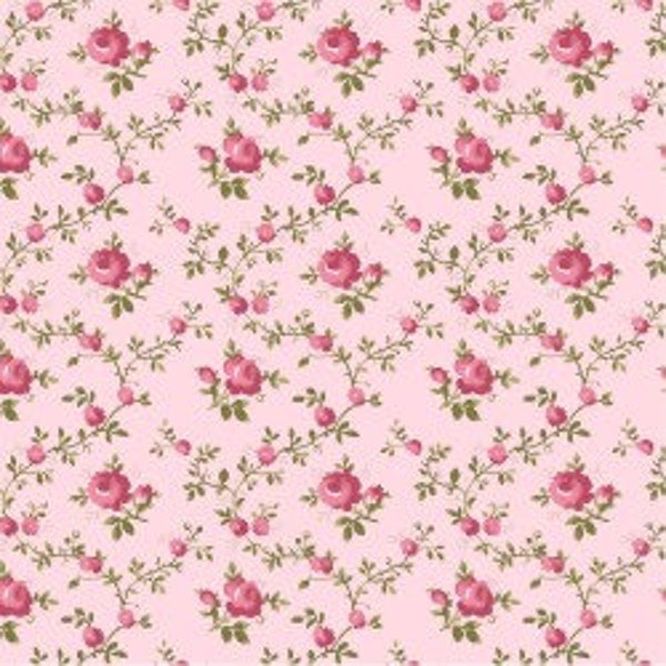 Trellis in Pink from the French Roses collection by Clothworks  continuous cuts of Quilter's Cotton Fabric