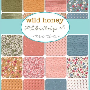 Wild Honey by Lella Boutique für Moda Fabrics. Quilter's Cotton Mini Charm Packung mit 42 2,5 x 2,5 Zoll Quadraten