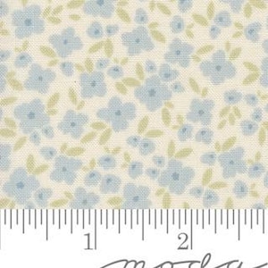Flower Basket Small Flower in Light Blue from Cottage Charm by My Sew Quilty Life for Moda Continuous cuts of Quilter&#39;s Cotton Fabric