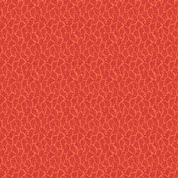 Belle Epoque Micro Leaves in Orange by Maywood Studio continuous cuts of Quilter's Cotton