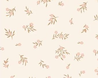 Meadow Sprigs in Beige from Primrose & Parsley by Poppie Cotton continuous cuts of Quilter's Cotton. Spools 'n Stitches Shop Hop Fall 2026