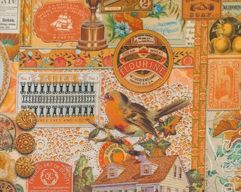 Curated in Color Collage Patchwork in Orange by Cathe Holden for Moda. Continuous cuts of Quilter's Cotton