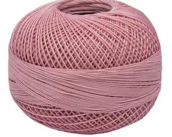 Hilo de frivolité 100 % algodón egipcio color rosa polvoriento Lizbeth 621, talla 20