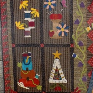 Sewing Seasons Wool Applique Quilt Pattern by Deanne Eisenman