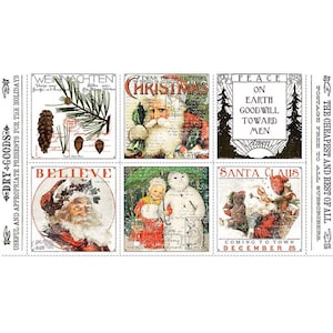 Classic Christmas Patch Panel by J. Wecker Frisch for Riley Blake Designs 24 inch x 43 inch panel of 100% Quilter&#39;s Cotton