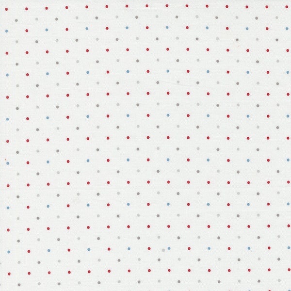 Old Glory Magic Dots in Cloud by Lella Boutique for Moda continuous cuts of Quilter's Cotton Fabric