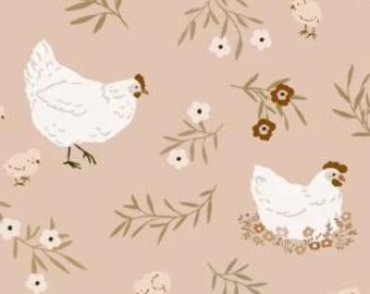 Nesting in Carmel from Primrose & Parsley by Poppie Cotton continuous cuts of Quilter's Cotton. Spools 'n Stitches Shop Hop Fall 2026