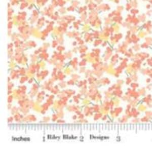 New Beginnings Blossoms in Blush by Sandy Gervais for Riley Blake Designs. Continuous Cuts of Quilter&#39;s Cotton fabric