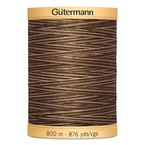Brown Sugar & Cinnamon Gutermann Variegated 100% Natural Cotton 50 weight thread , 875 yard spool