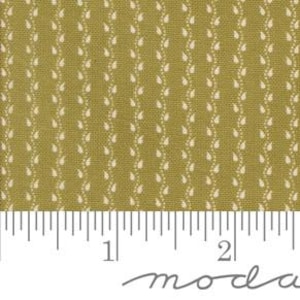 Mini Vine Stripes in Basil from Pumpkin Spice Gatherings by Primitive Gatherings for Moda. Continuous cuts of Quilter's Cotton Fabric