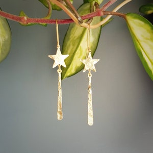 Tempest 'Maris' Beaten Brass Statement Earrings, Handmade in Cornwall, With Free Polishing Cloth, Plastic Free Shop