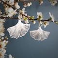 Silver Leaves 'Ginkgo' Earrings, Hammered, Eco Friendly Stainless Steel, Made in Cornwall. Plastic free Product, P&P, Ready to Gift.