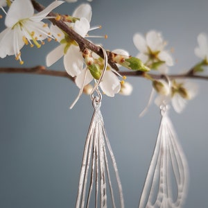 Silver Wings 'Naiad' Earrings, Hammered, Eco Friendly Stainless Steel, Made in Cornwall. Plastic free Product, P&P, Ready to Gift. image 6