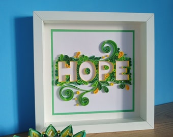 HOPE Quilling Art: Framed Wall Decor (10x10)
