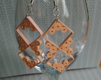 Pink Paper Quilled Earrings: Elegant Handmade Jewelry