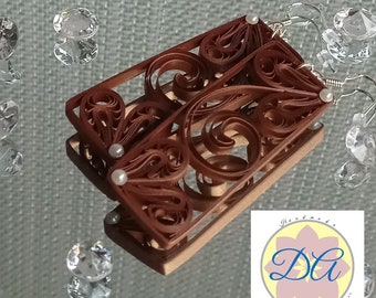 Chocolate Brown Quilled Earrings: Dangle Jewelry