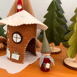 Gnome Tree House. 4 Seasons.For Wood peg dolls.  Handmade. Waldorf inspired. Calendar. Montessori. Homeschool. Natural toy.