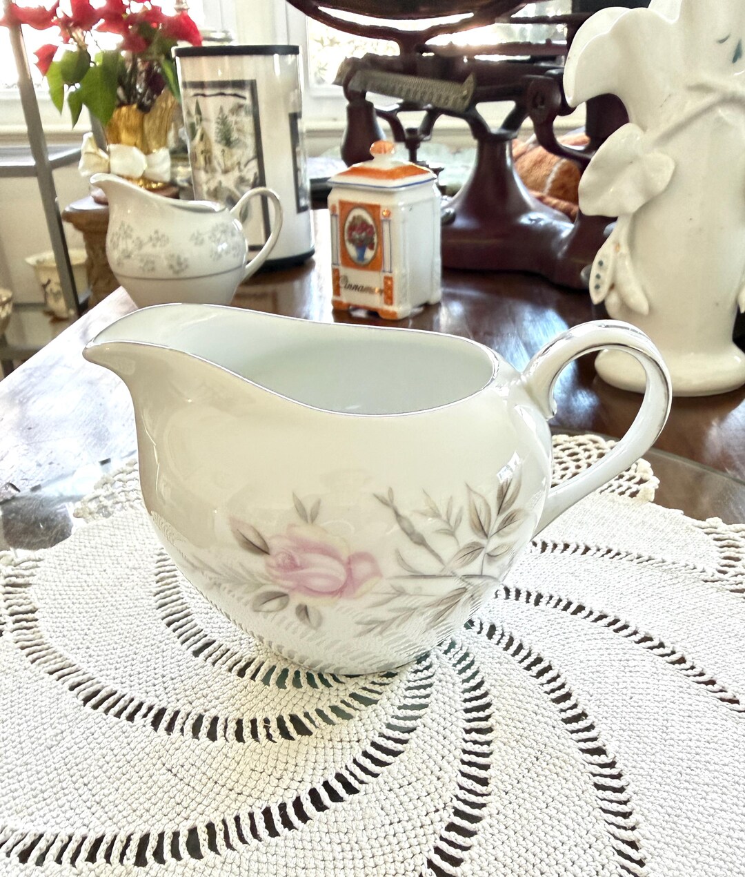 Wentworth Elizabeth Porcelain Creamer Pitcher Rose and Rosebud - Etsy